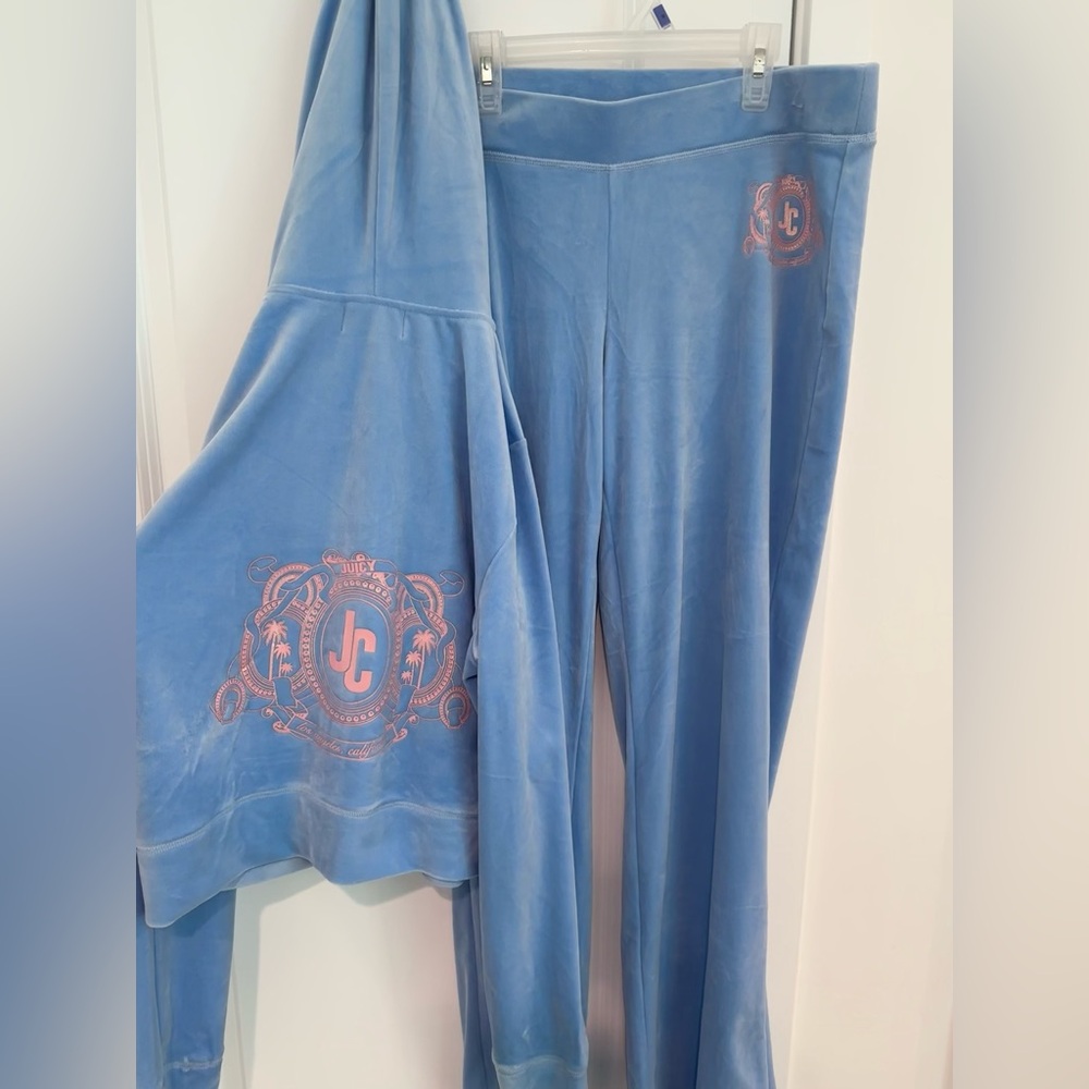 Viral NEW Juicy Couture Blue & Pink Velour Track Set